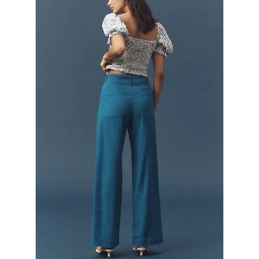 NWT Size 32 -The Colette Linen blend Full Length Wide Leg Pants (NWT US$ 148) - Picture 3 of 16